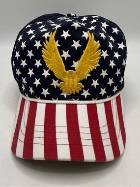 Vintage Cali-Fame USA Flag Eagle Snapback Hat Made In USA